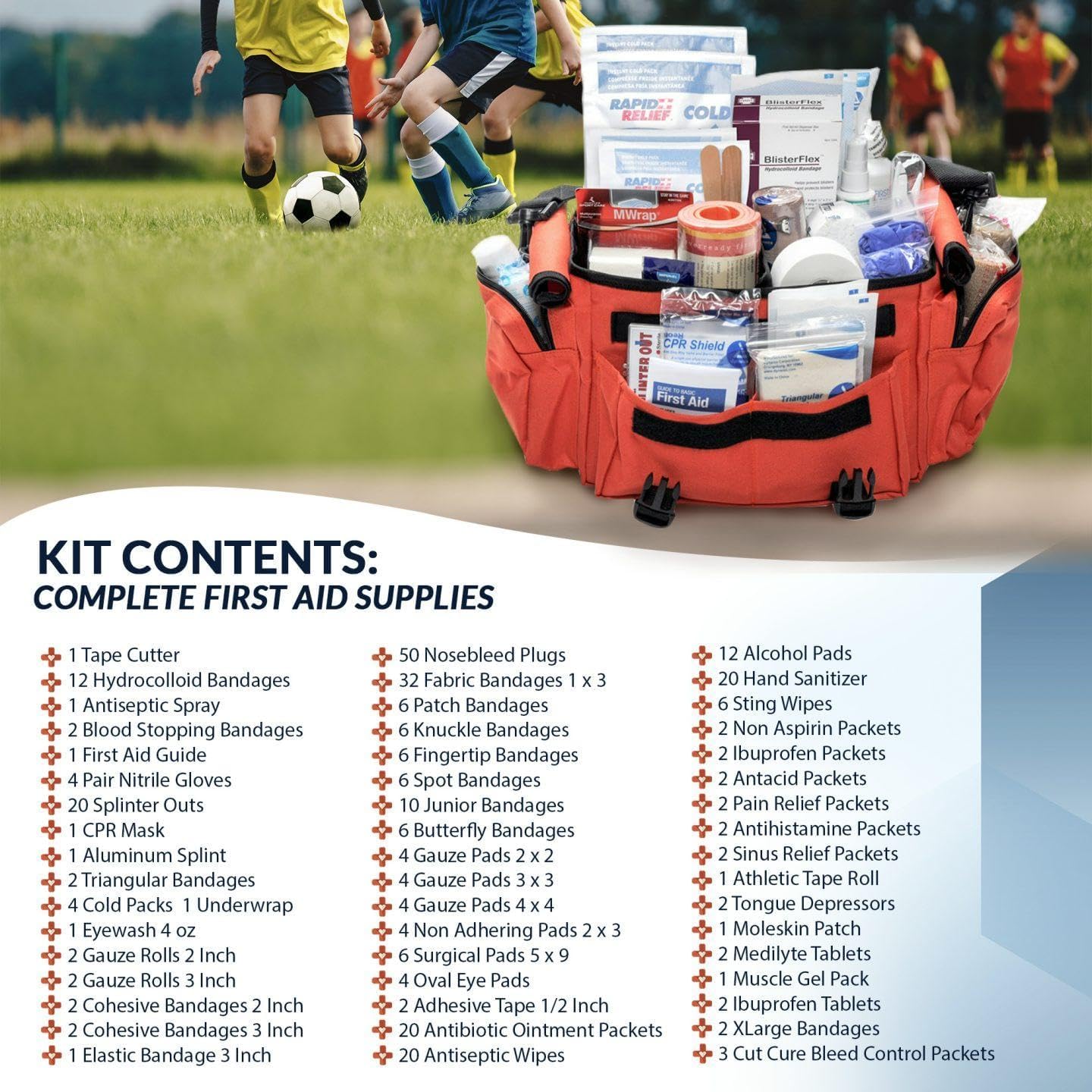 Kit primeros auxilios deportivo naranja 277 pzas