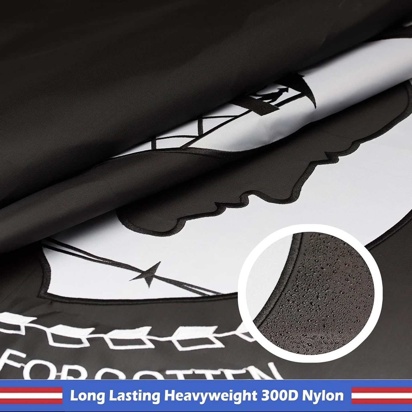 Bandera POW MIA 3x5ft nailon 300D costuras cuádruples