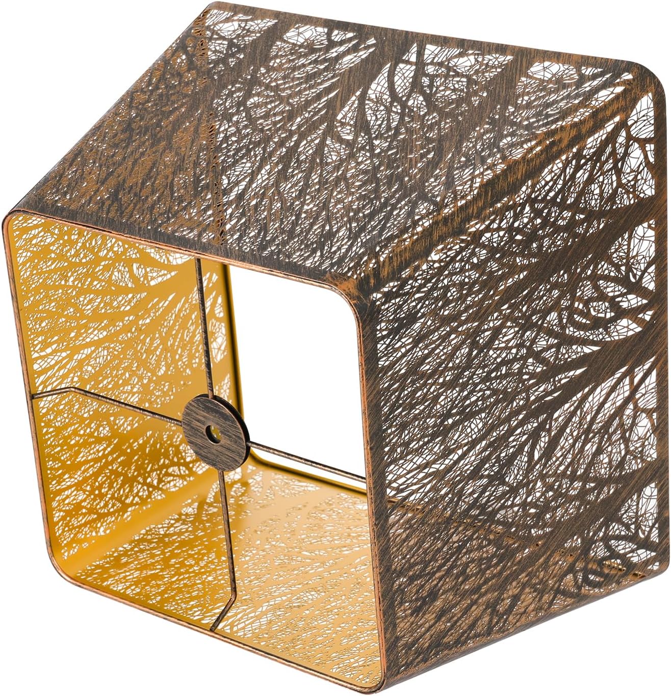 Pantalla lámpara metal cuadrada 9x12pulg bronce vintage