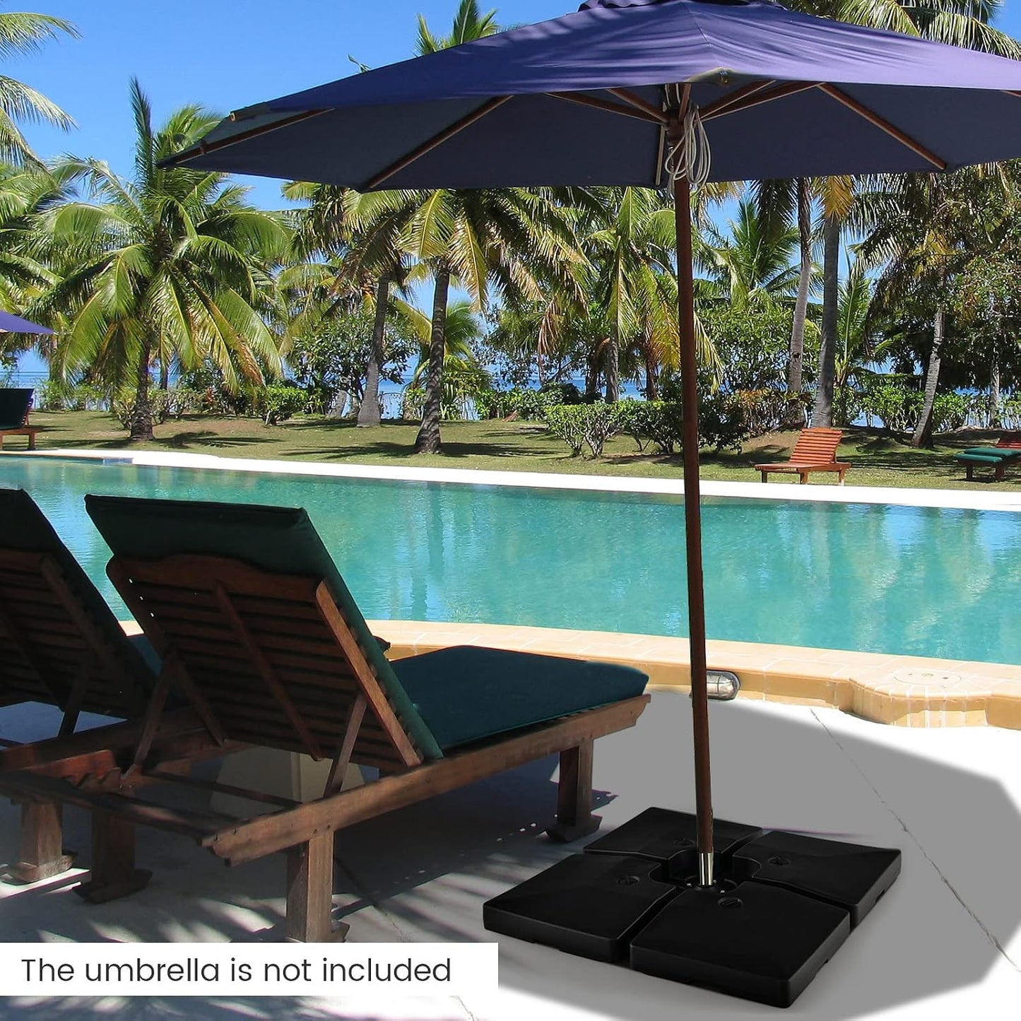 Base sombrilla patio 20L soporte agua arena 284lb color
