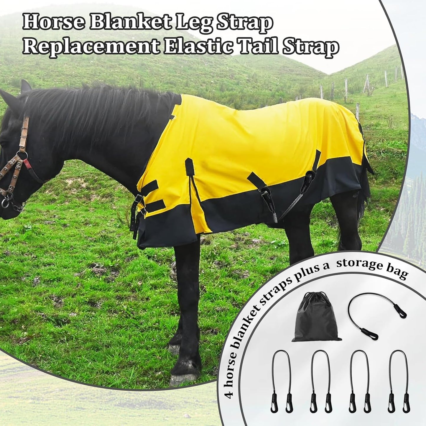 5 Correas elásticas ajustables para manta caballo