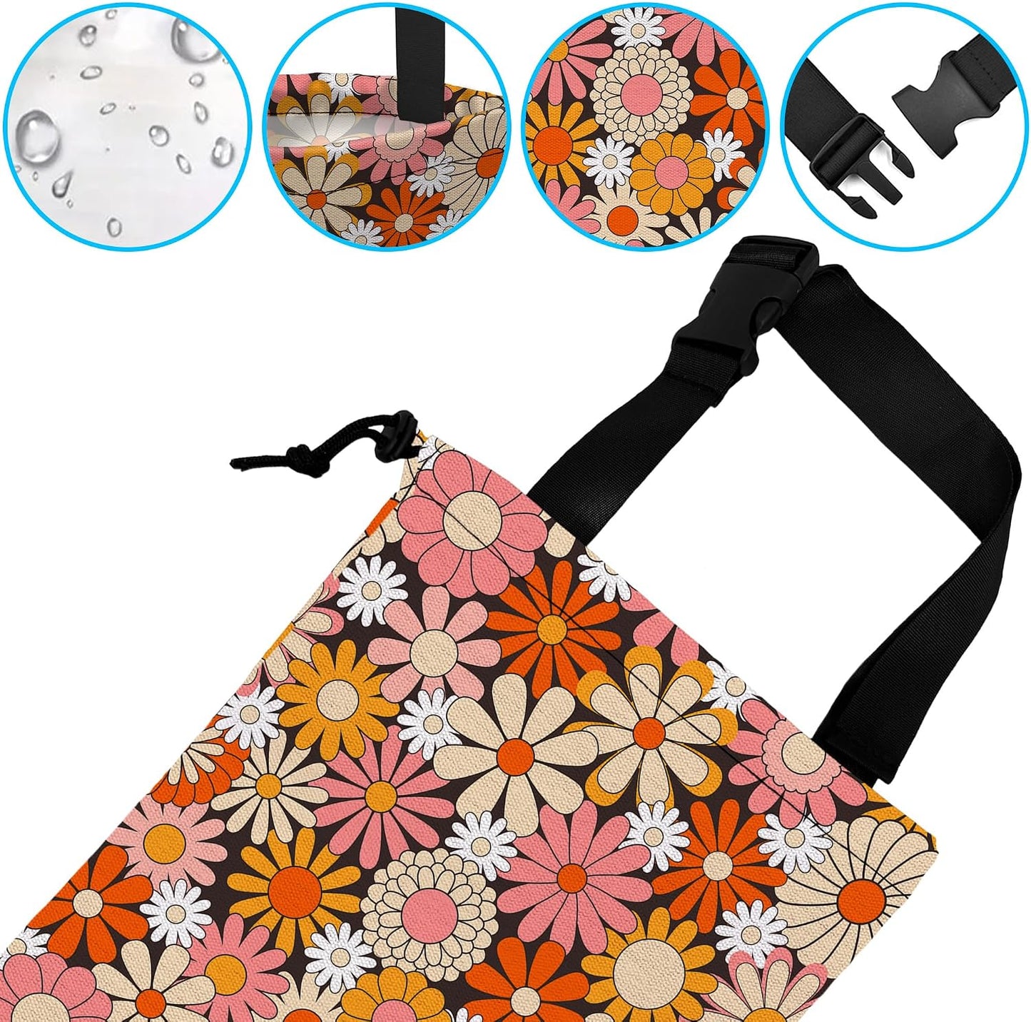 Bolsa basura coche diseño flores vintage para colgar