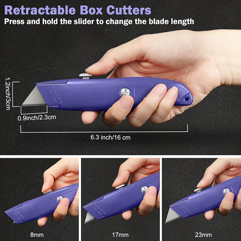 20 Pzas Cortador Caja Cuchillo Retráctil Aluminio