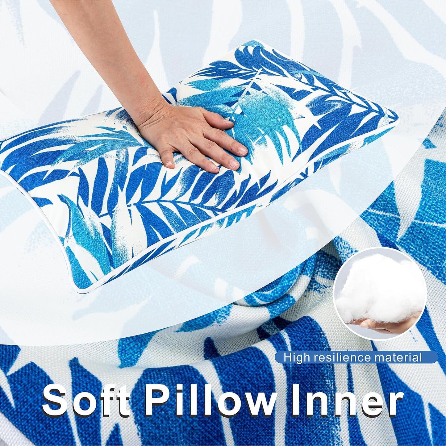 Almohadas impermeables para exteriores 12x20 insertos 4 pzas