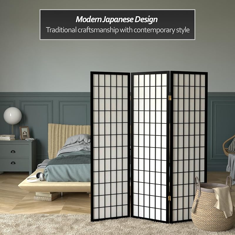 Pantalla Shoji 5ft negro 3 paneles