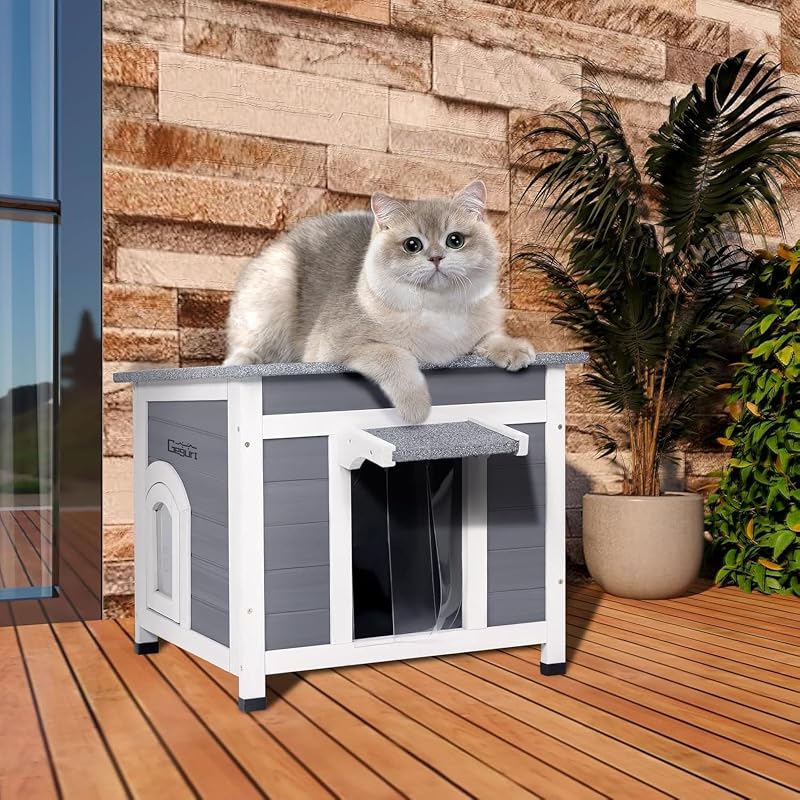 Casa gatos al aire libre resistente invierno