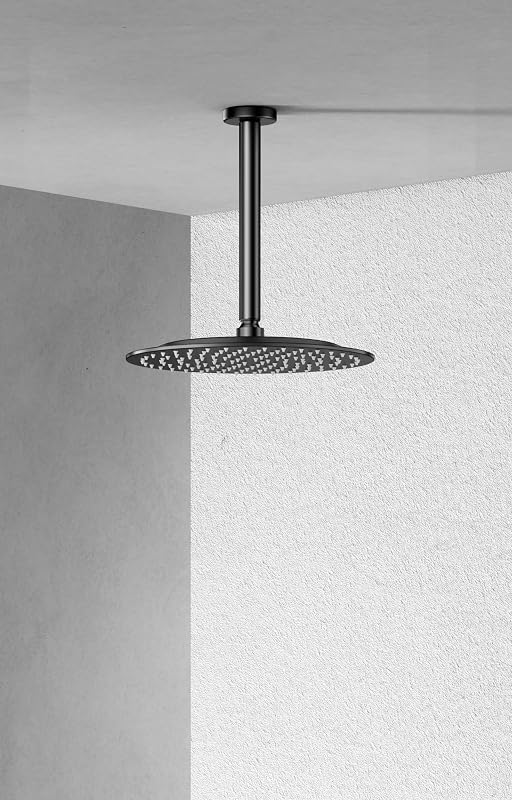 Cabezal ducha lluvia redondo 10" 1.8GPM negro mate