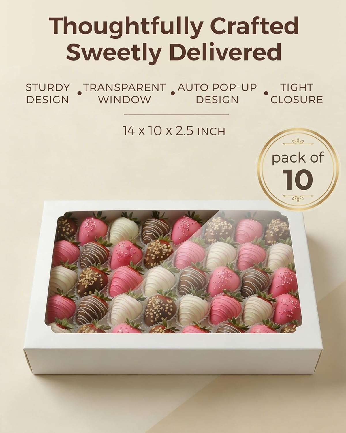 Cajas de galletas con ventana grandes para postres y regalos
