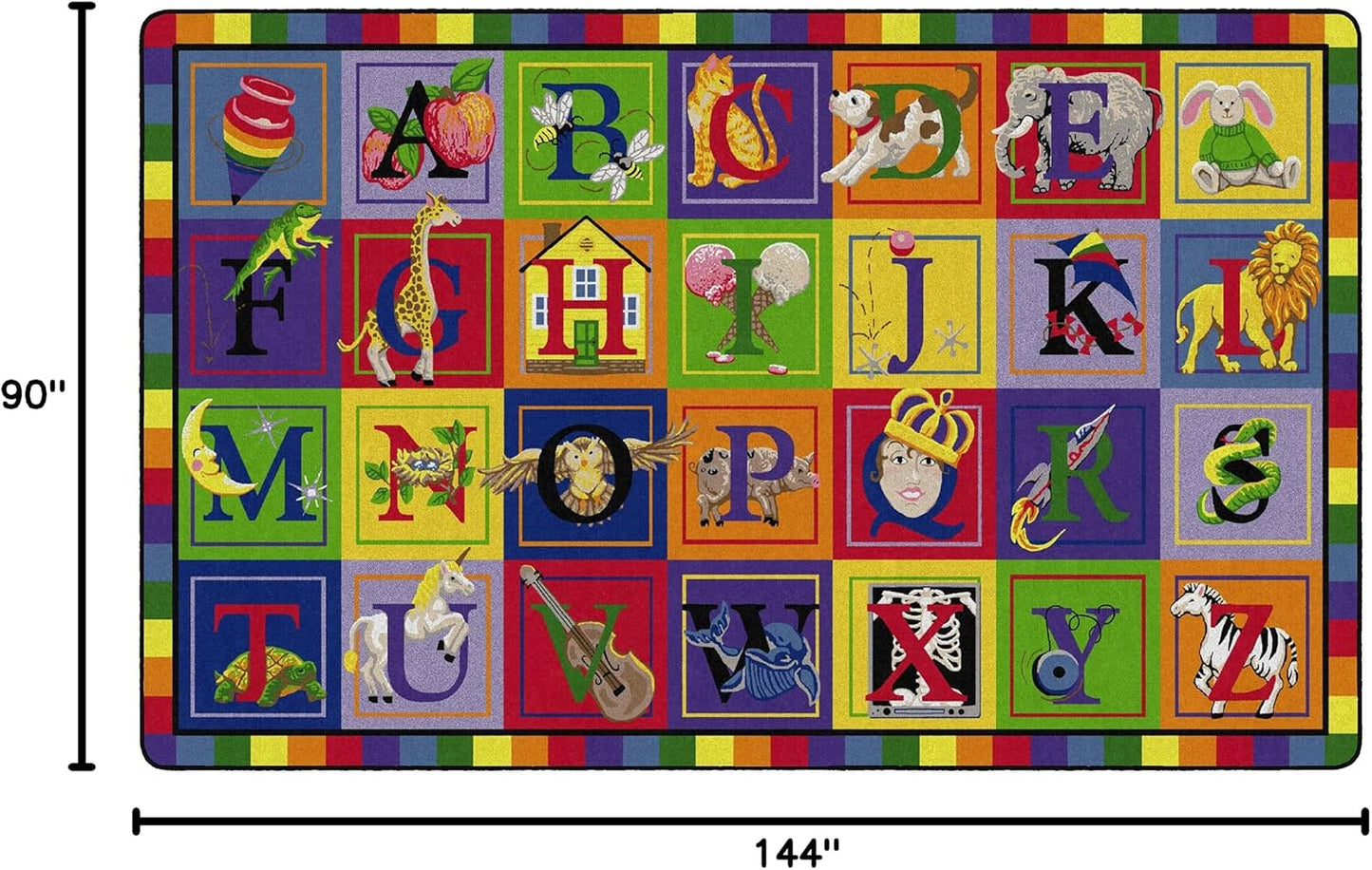 Tapetes alfabeto educativo para niños multicolor