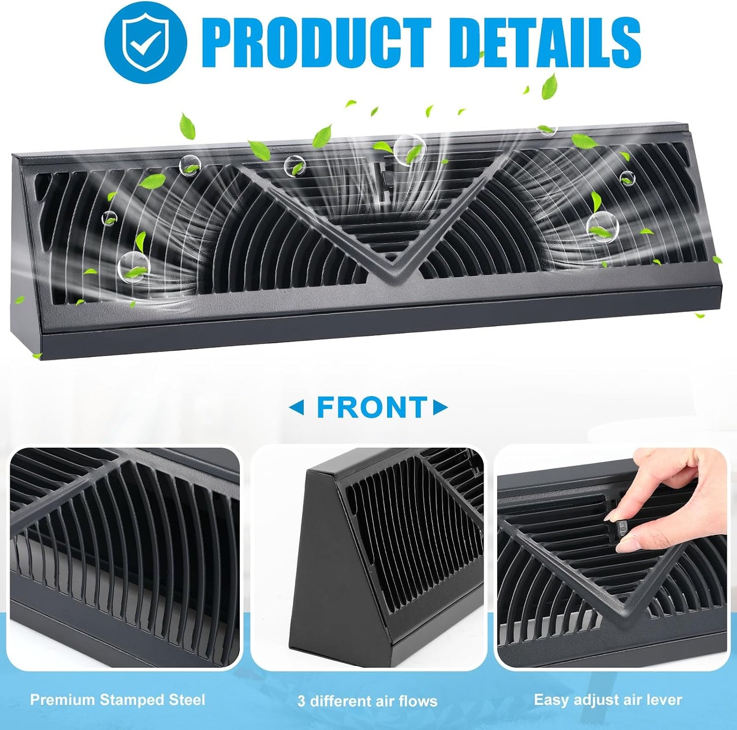 2 Rejillas Zócalo 24pulg Ventilación Piso Cubiertas Aire