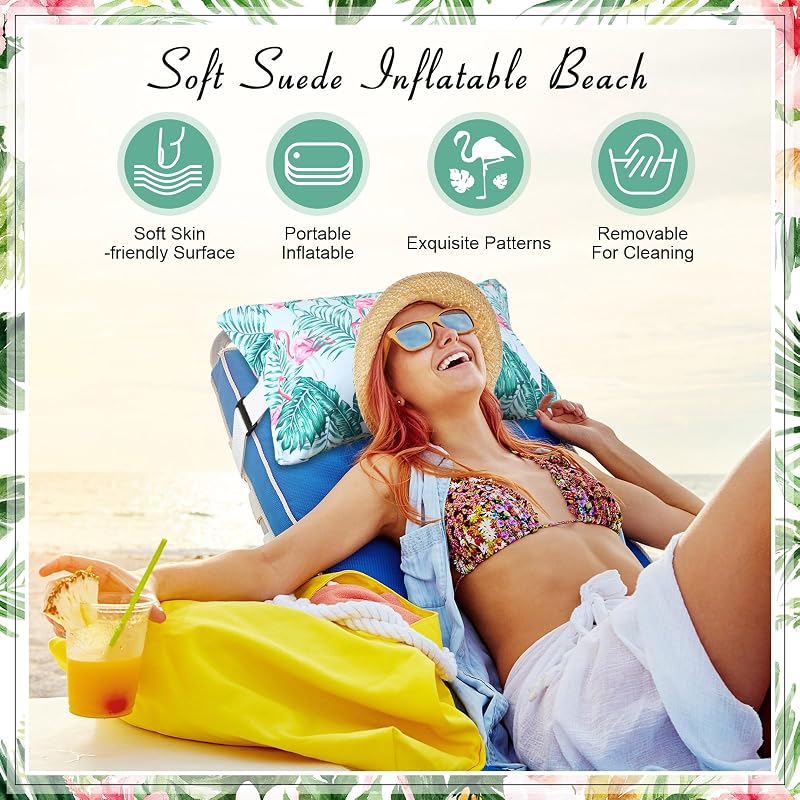 Almohada inflable playa flamenco funda extraible