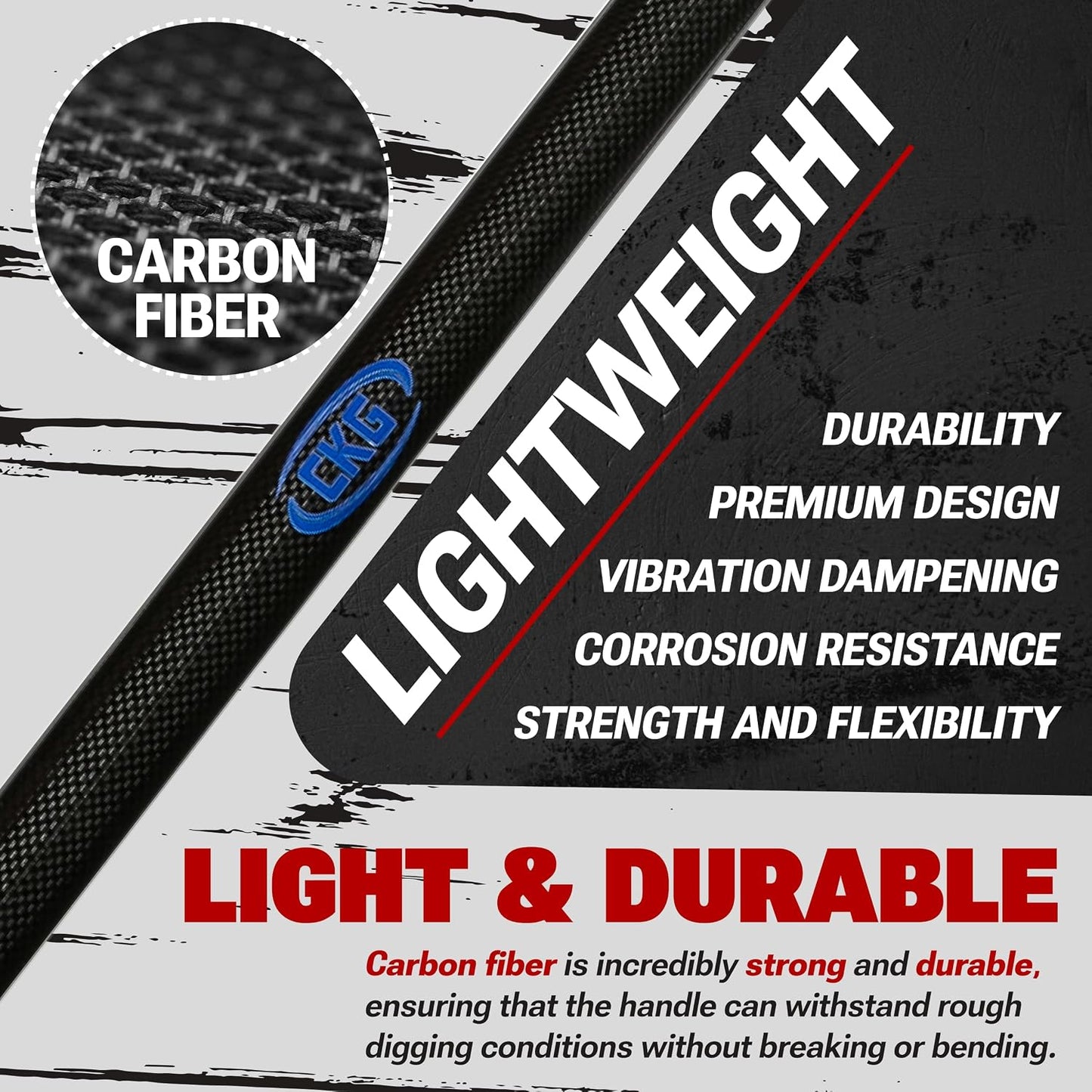 Pala detección metales carbono borde doble jardín profesional