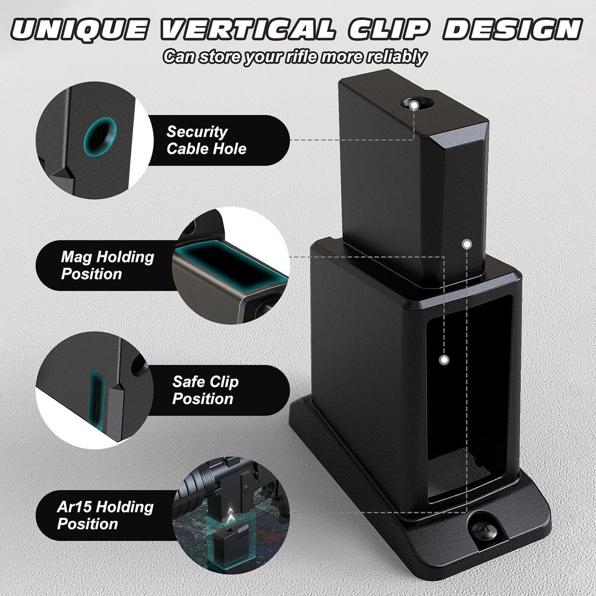Soporte pared pantalla vertical con orificio seguridad