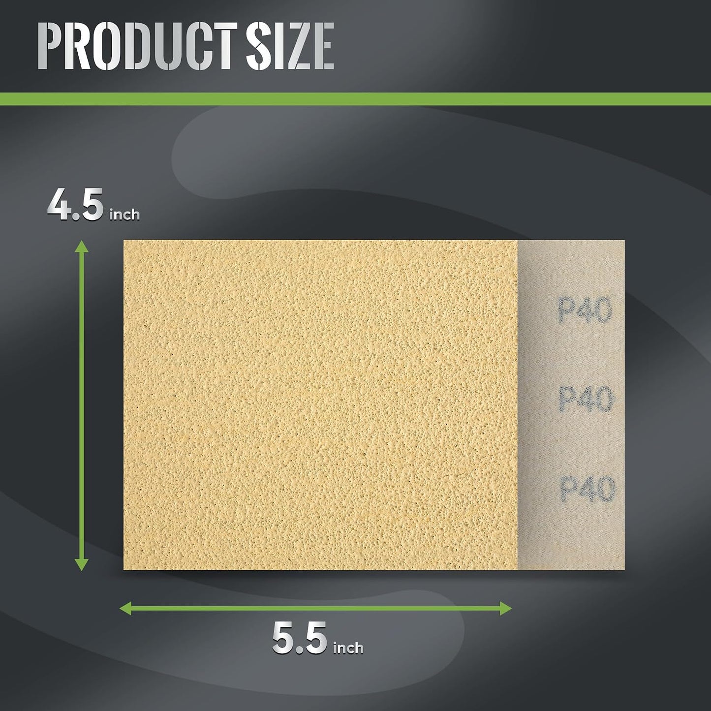 Papel lija 40 grano 4.5x5.5pulg 25 pzas para lijadora palma