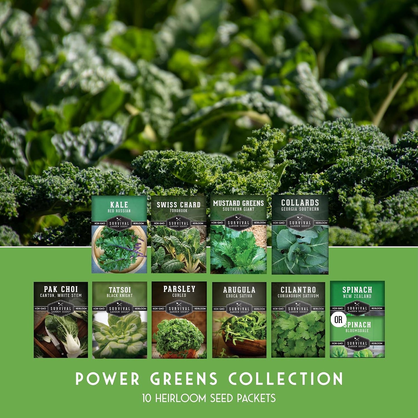 10 Semillas Verduras Power Greens Otoño Primavera