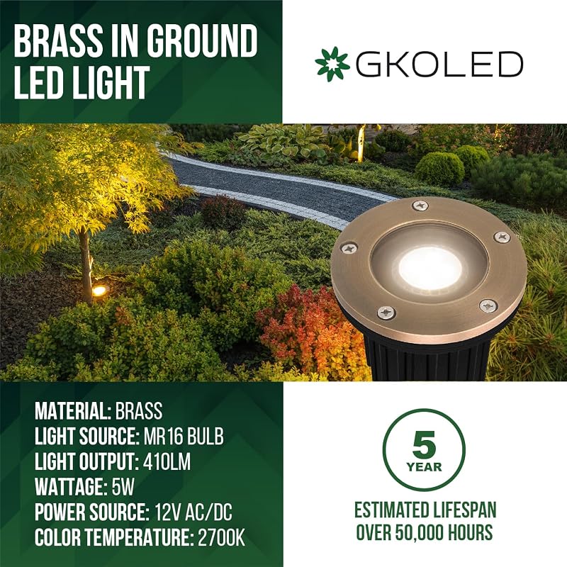 Luz LED suelo exterior 12V MR16 IP67 5W 2700K