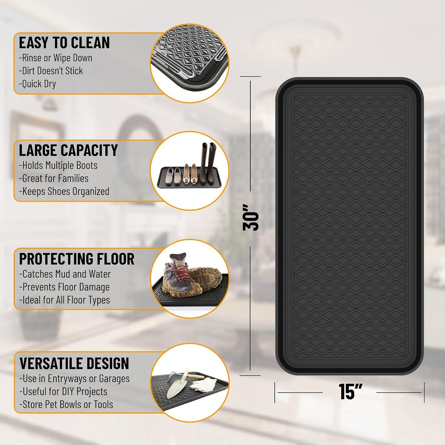 Bandeja multiusos 15x30" tapete impermeable para mascotas