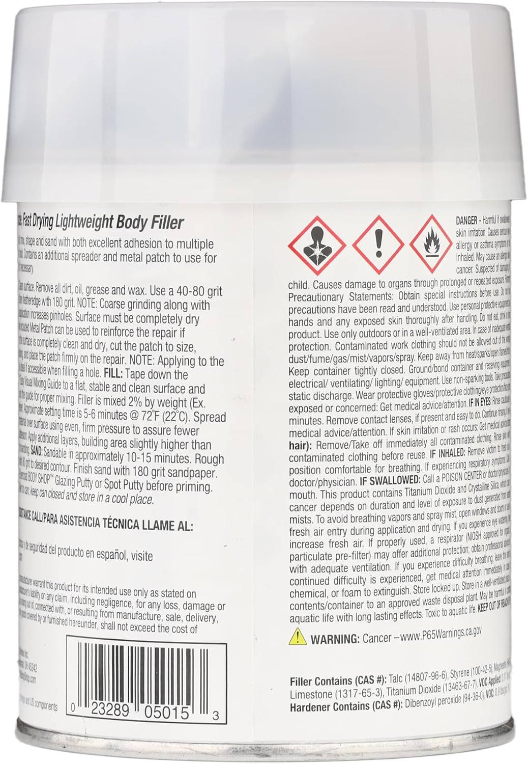 Kit relleno corporal para aluminio fibra vidrio