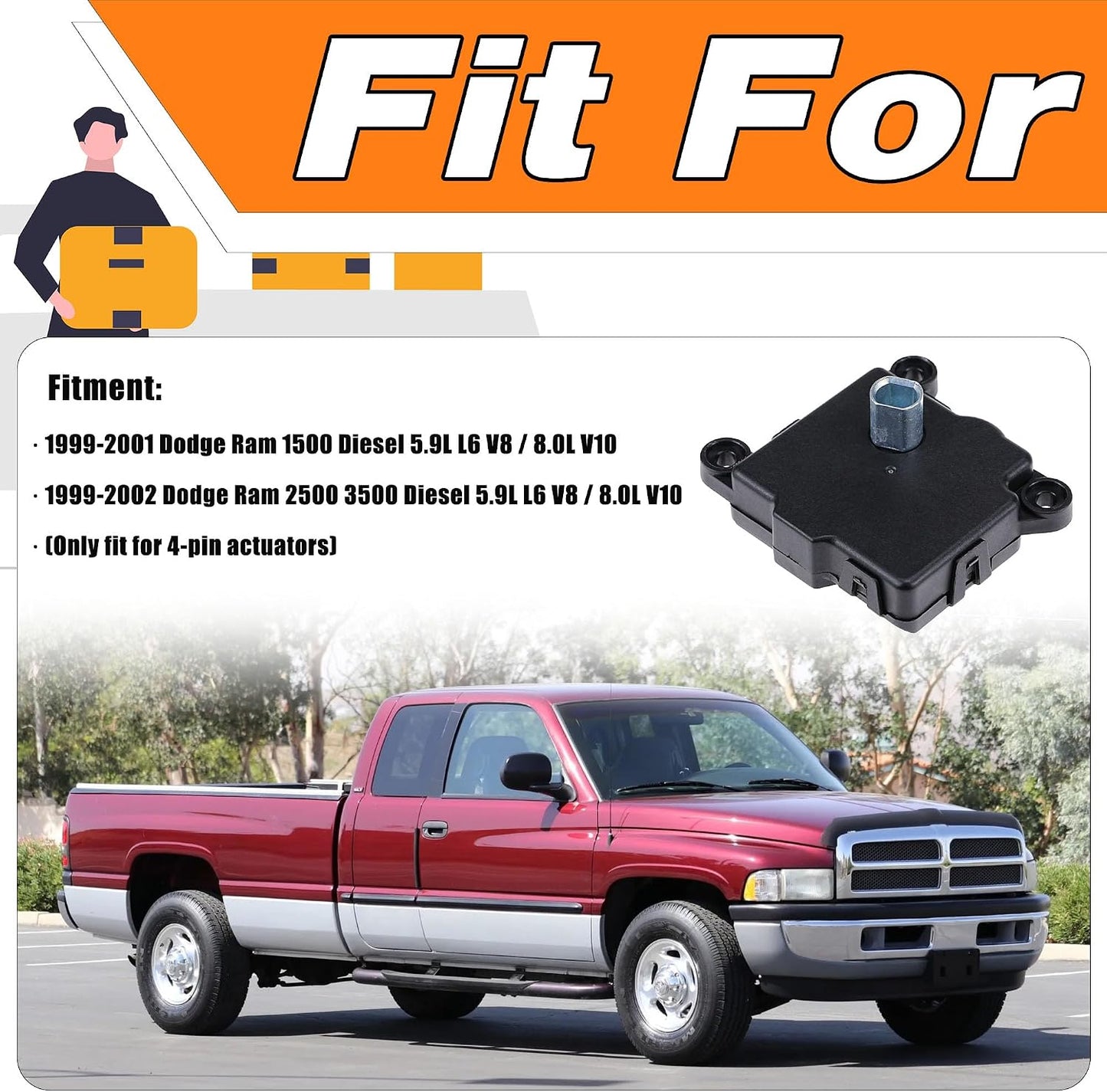 Actuador puerta calentador HVAC comp Dodge Ram 2002