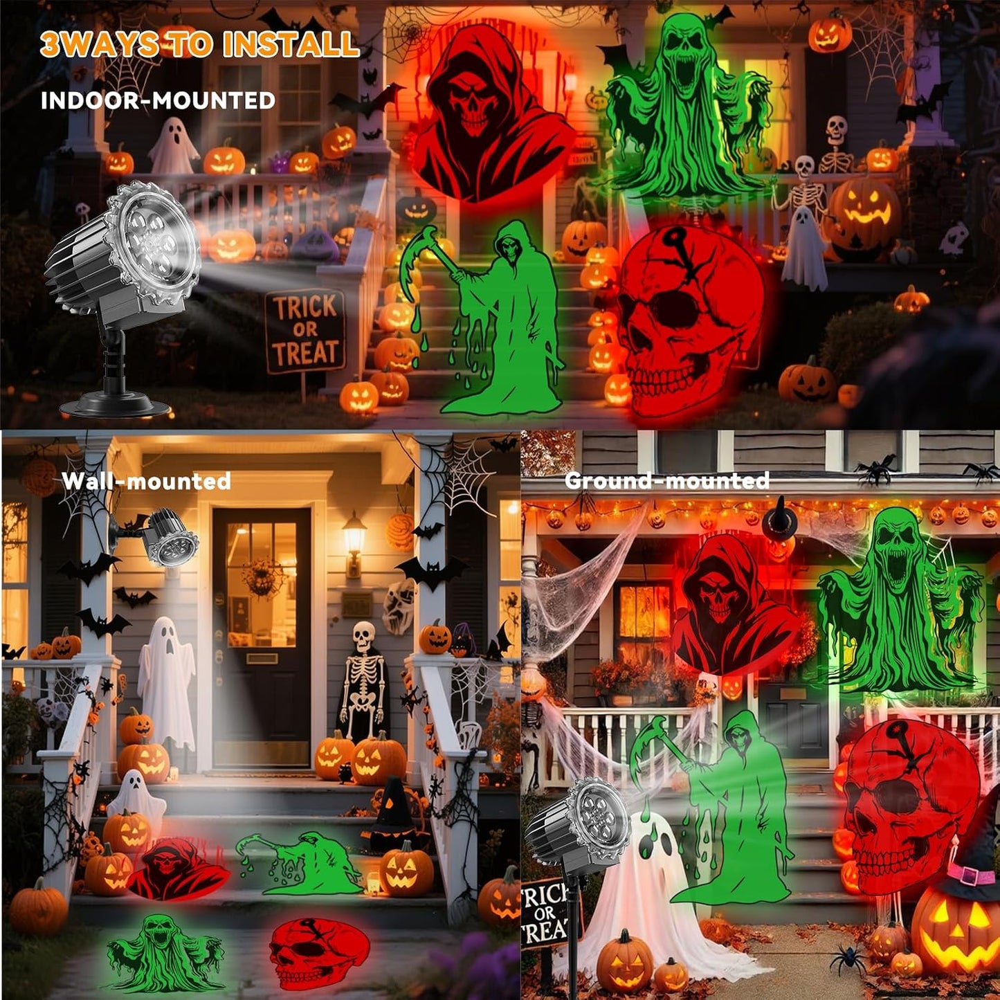 Proyector luces Halloween fantasma impermeable patio