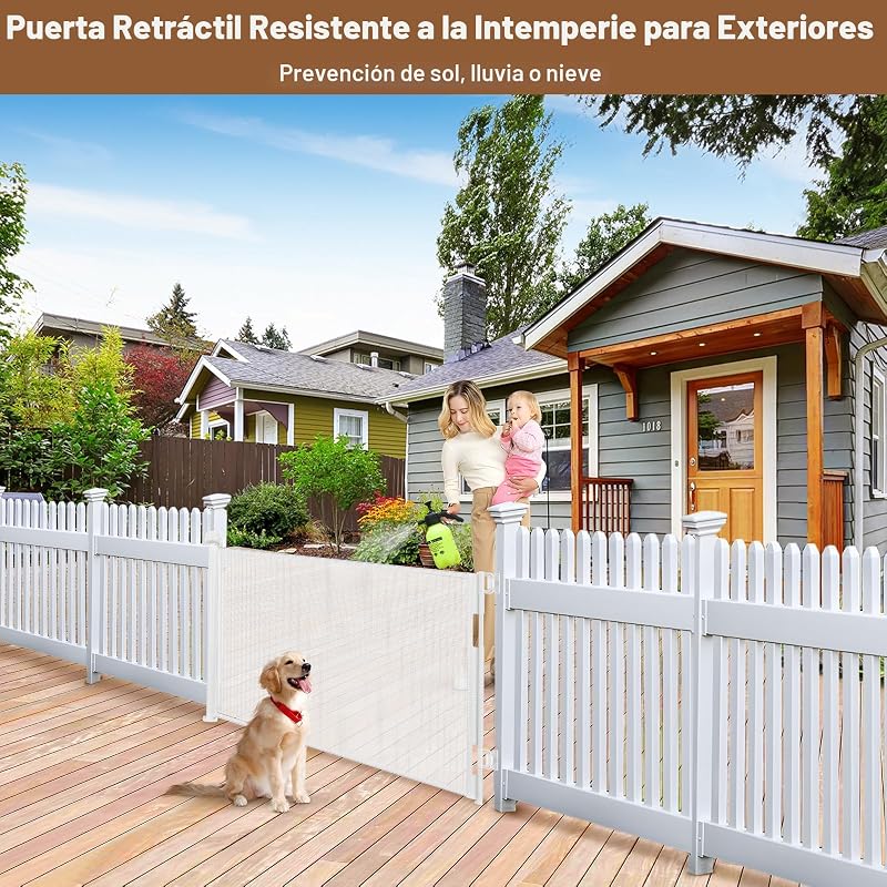 Puerta retráctil para bebés 55" varillas no oxidables
