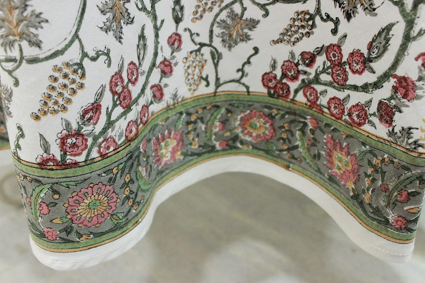 Mantel redondo 90pulg algodón rosa reutiliz.