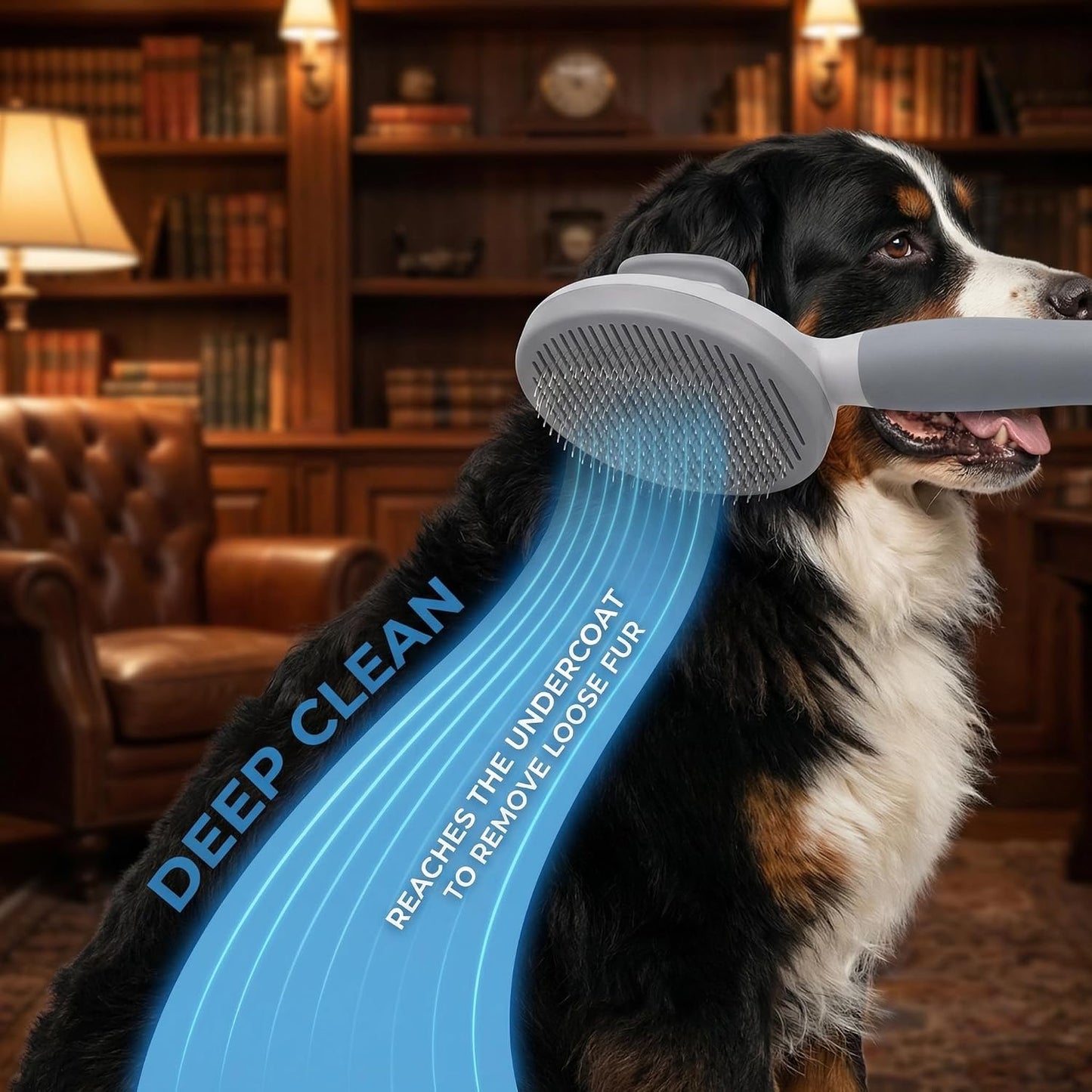 Cepillo mascotas pelo largo y corto para gatos y perros azul