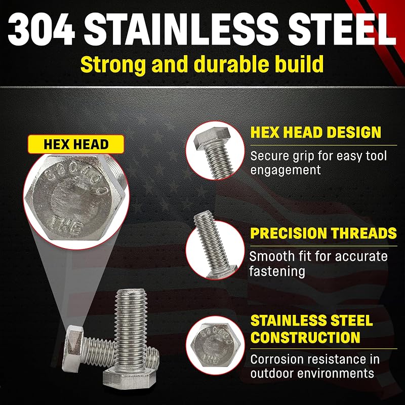 Pernos hexagonales acero inox 1/2-13 x 1-1/4"