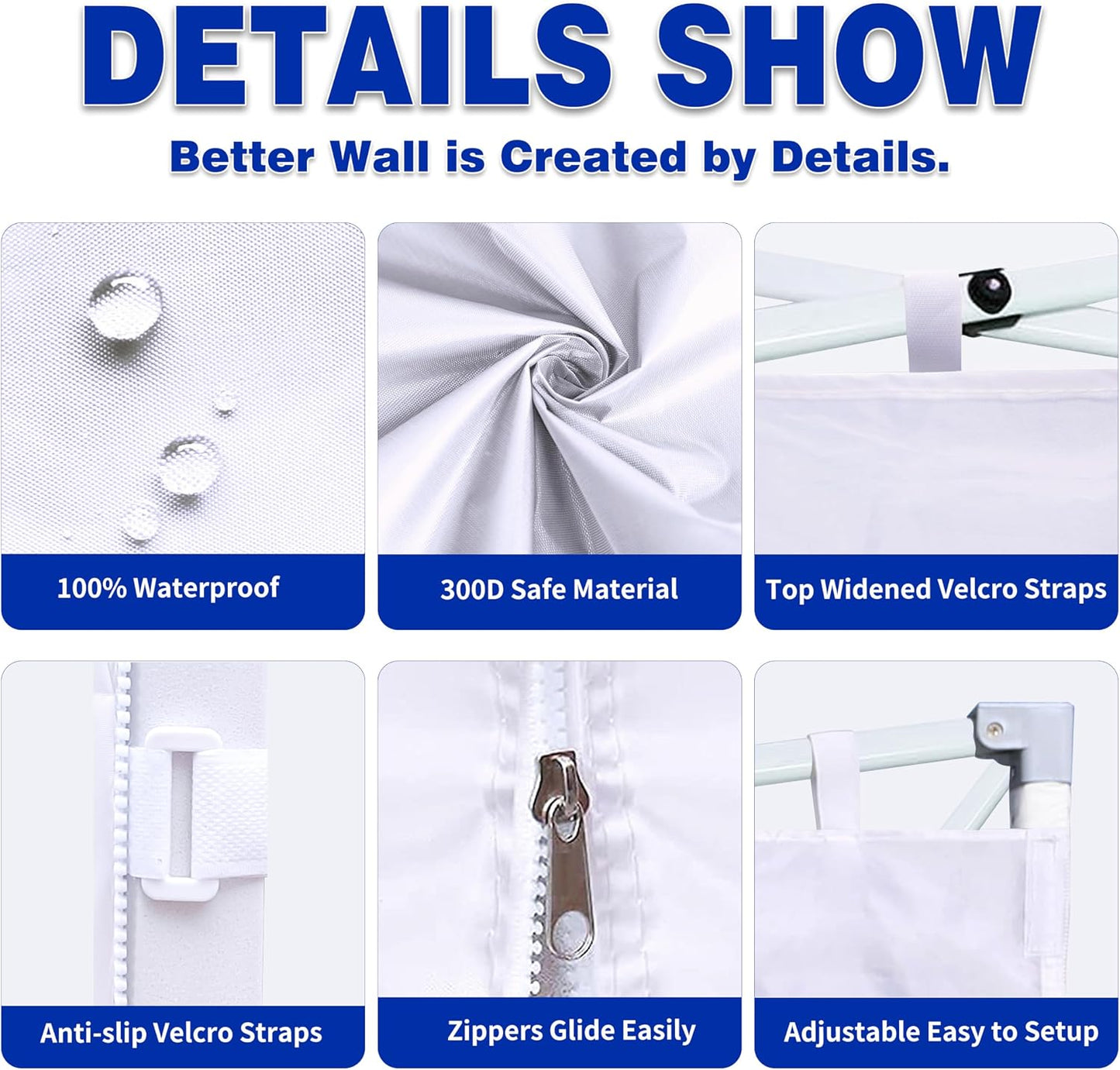 SideWall para toldo desplegable 10x10ft pack 3 azul cielo