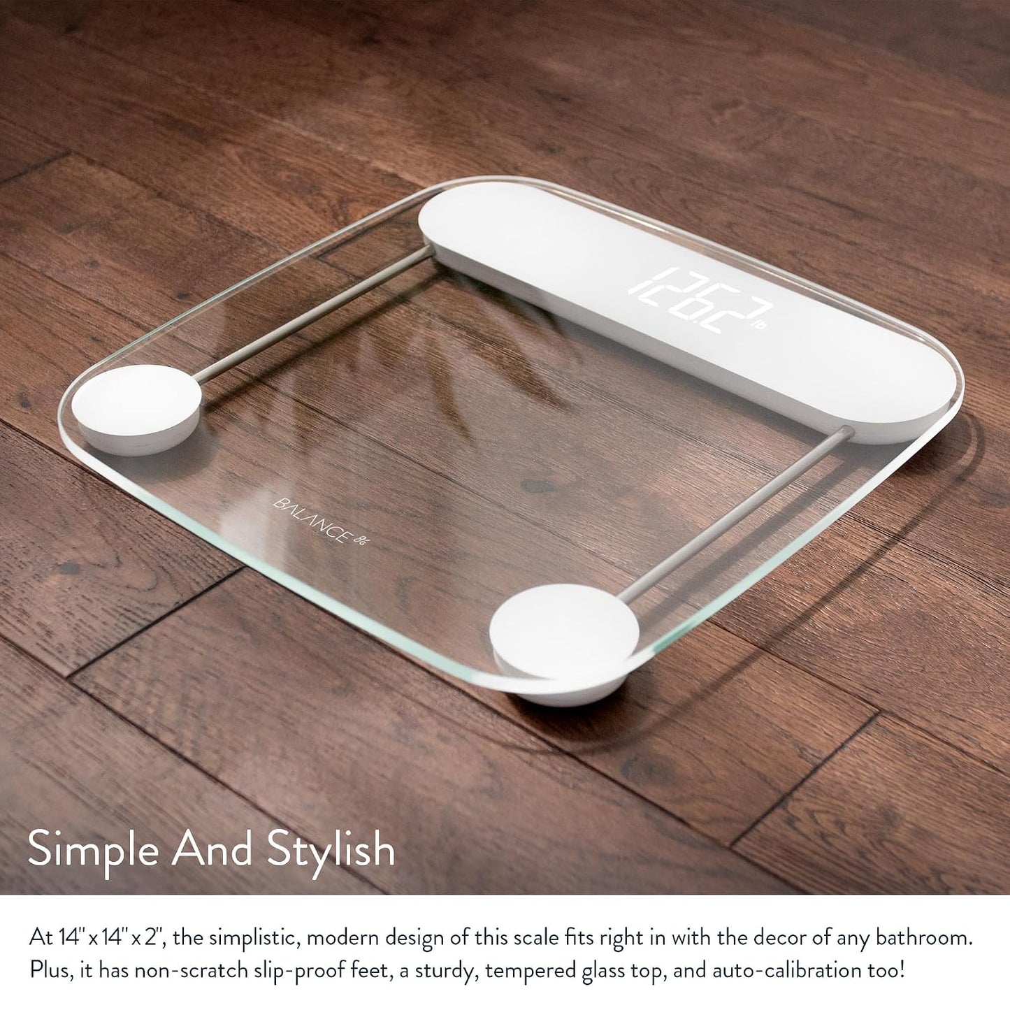 Báscula digital baño pantalla brillante vidrio resistente
