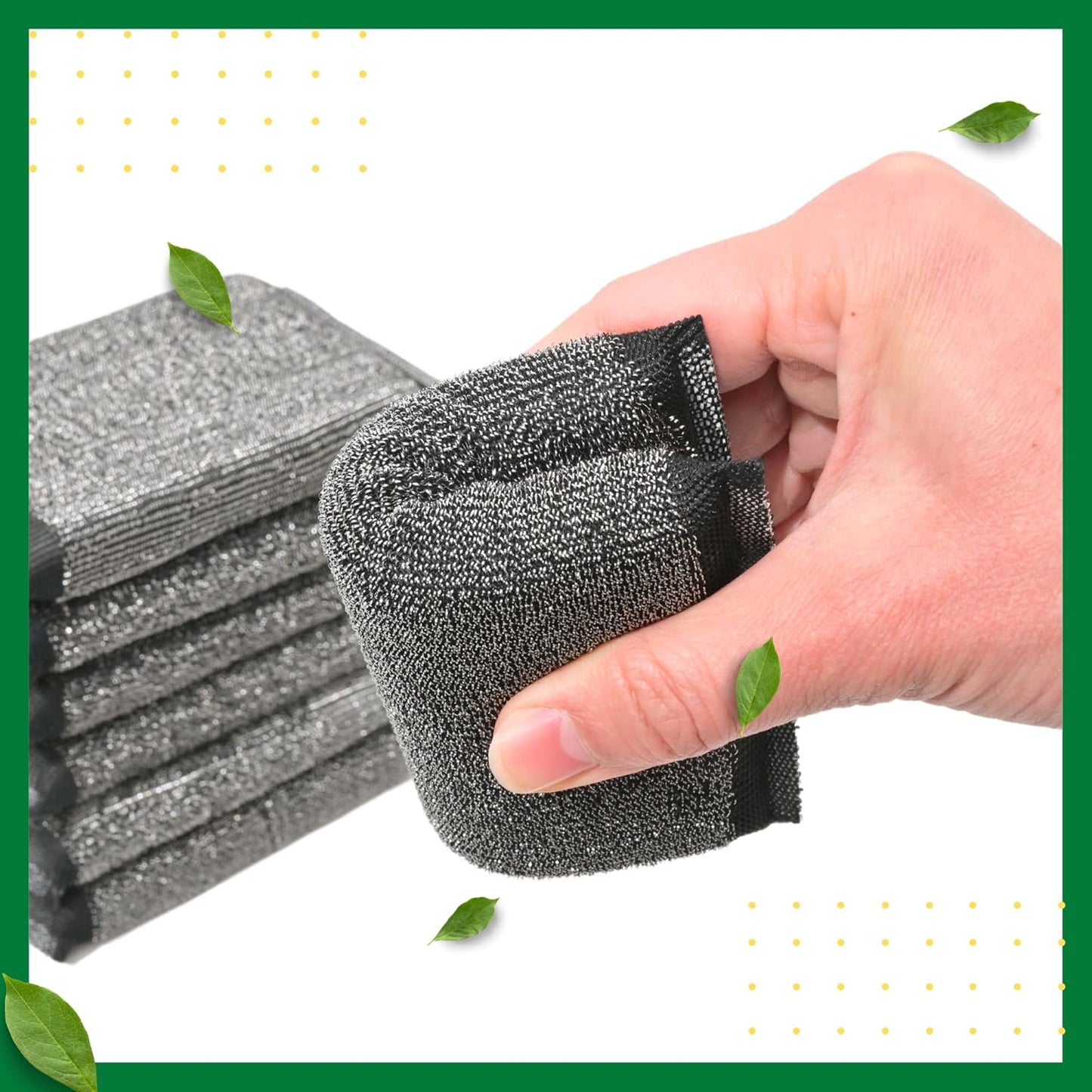 Esponjas acero lana cocina reutilizables 6 pzas color negro