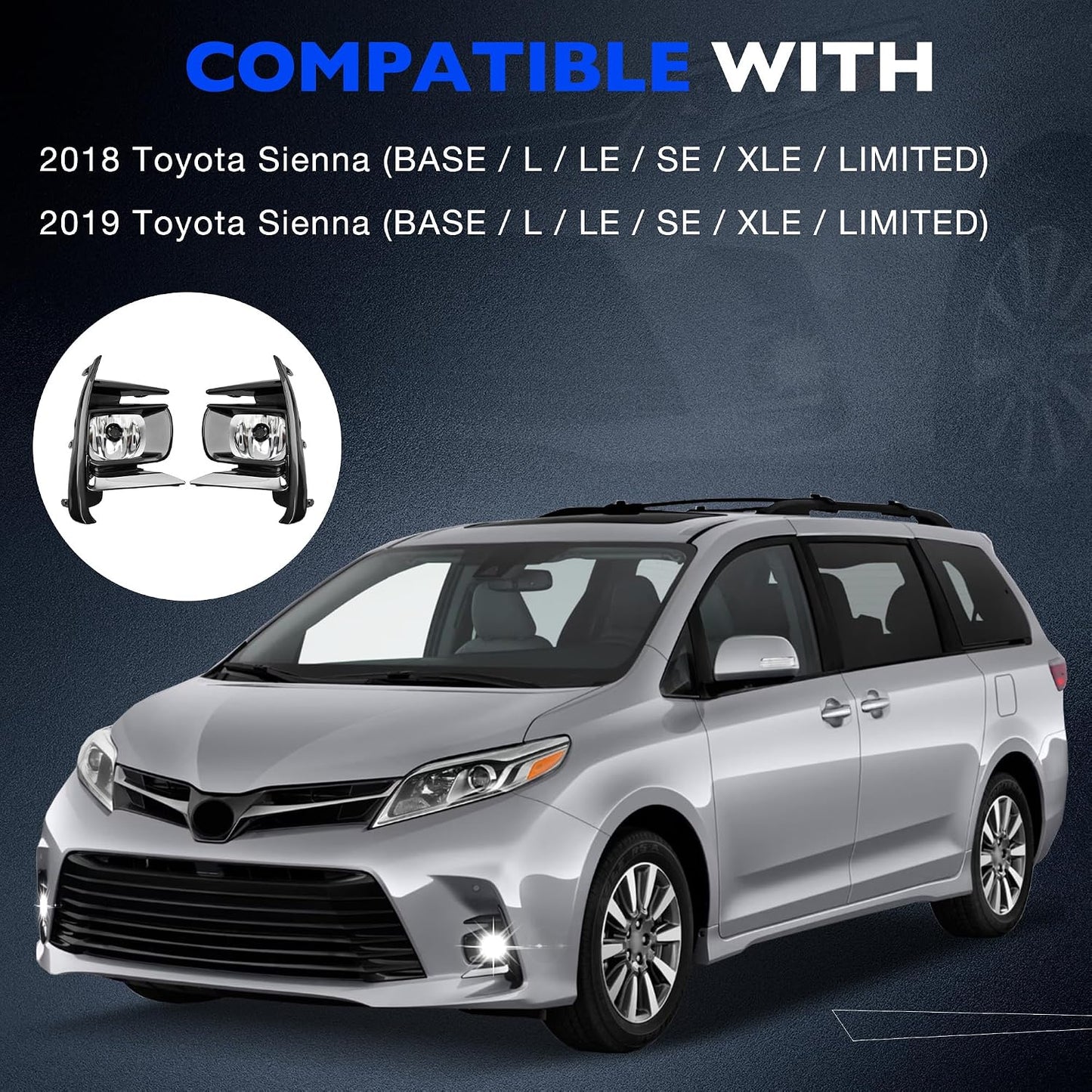 Luces antiniebla Toyota Sienna 18-19 Kit Reemplazo