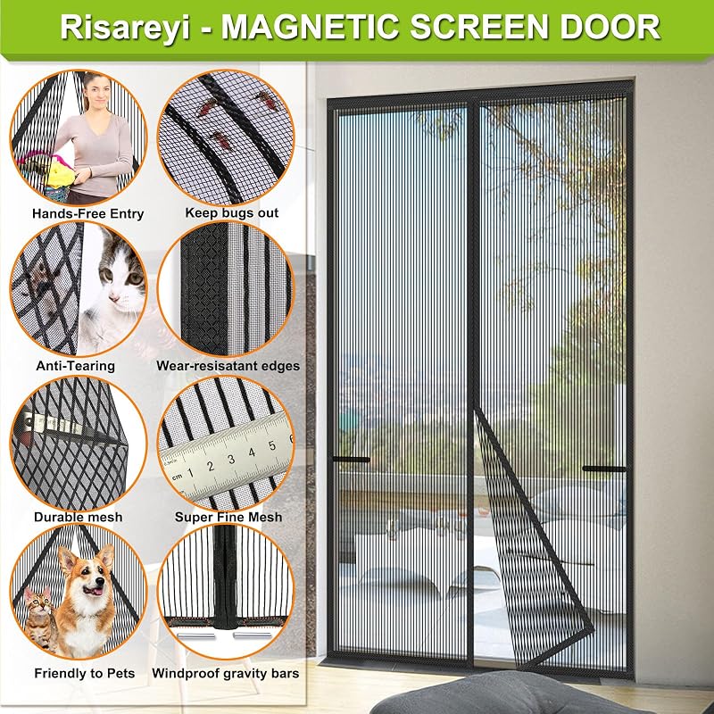 Puerta mosquitera magnética malla gruesa resistente color