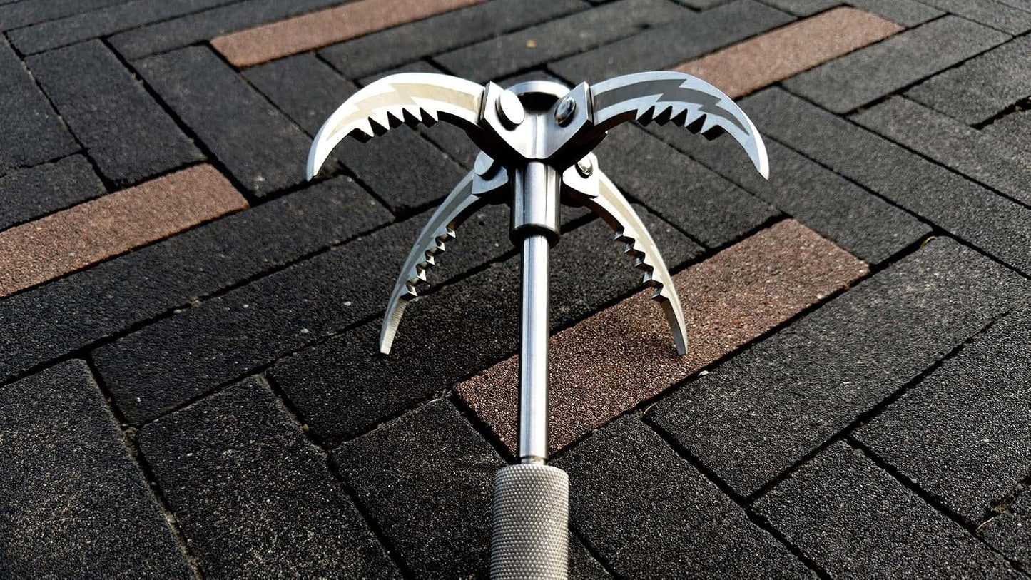 Grappling Hook Acero Inox 64ft Cuerda para Rescate y Tiro