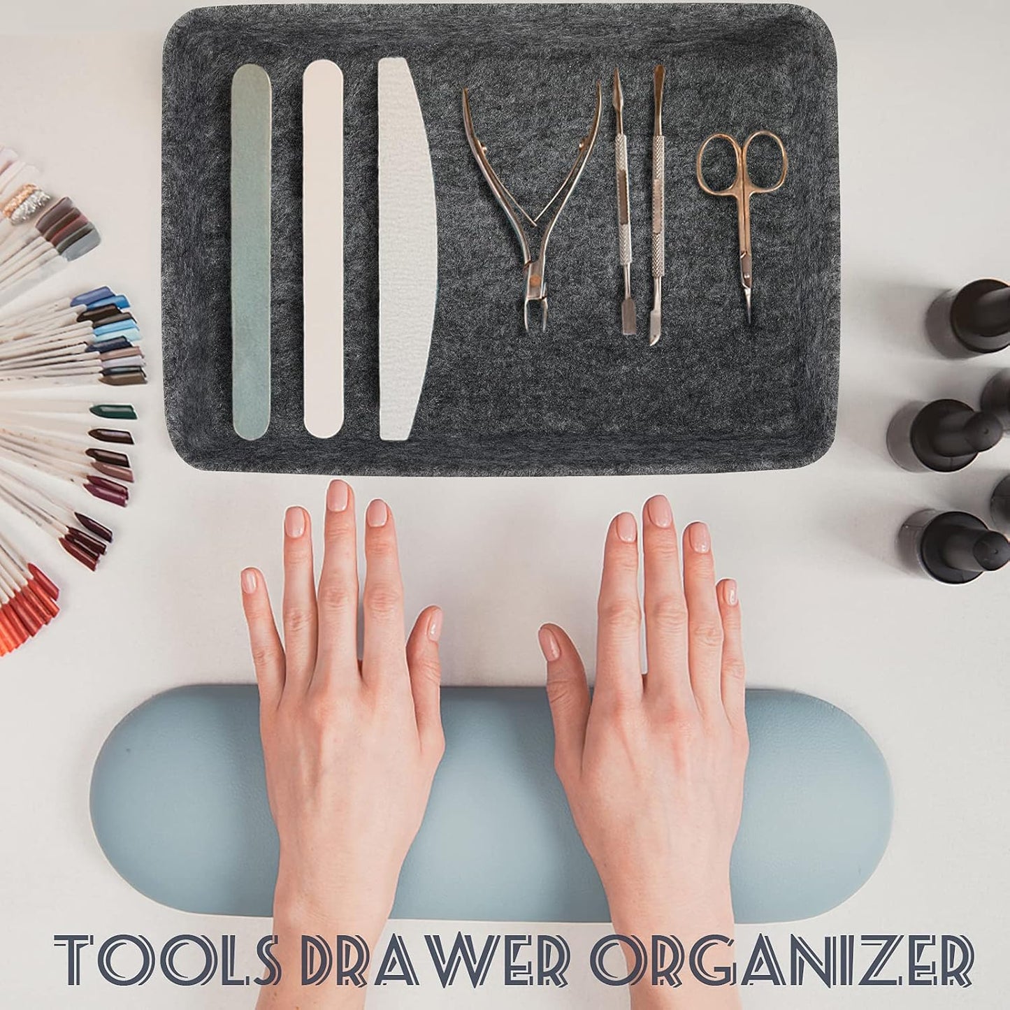 Organiz. cajones fieltro separadores maquillaje joyas