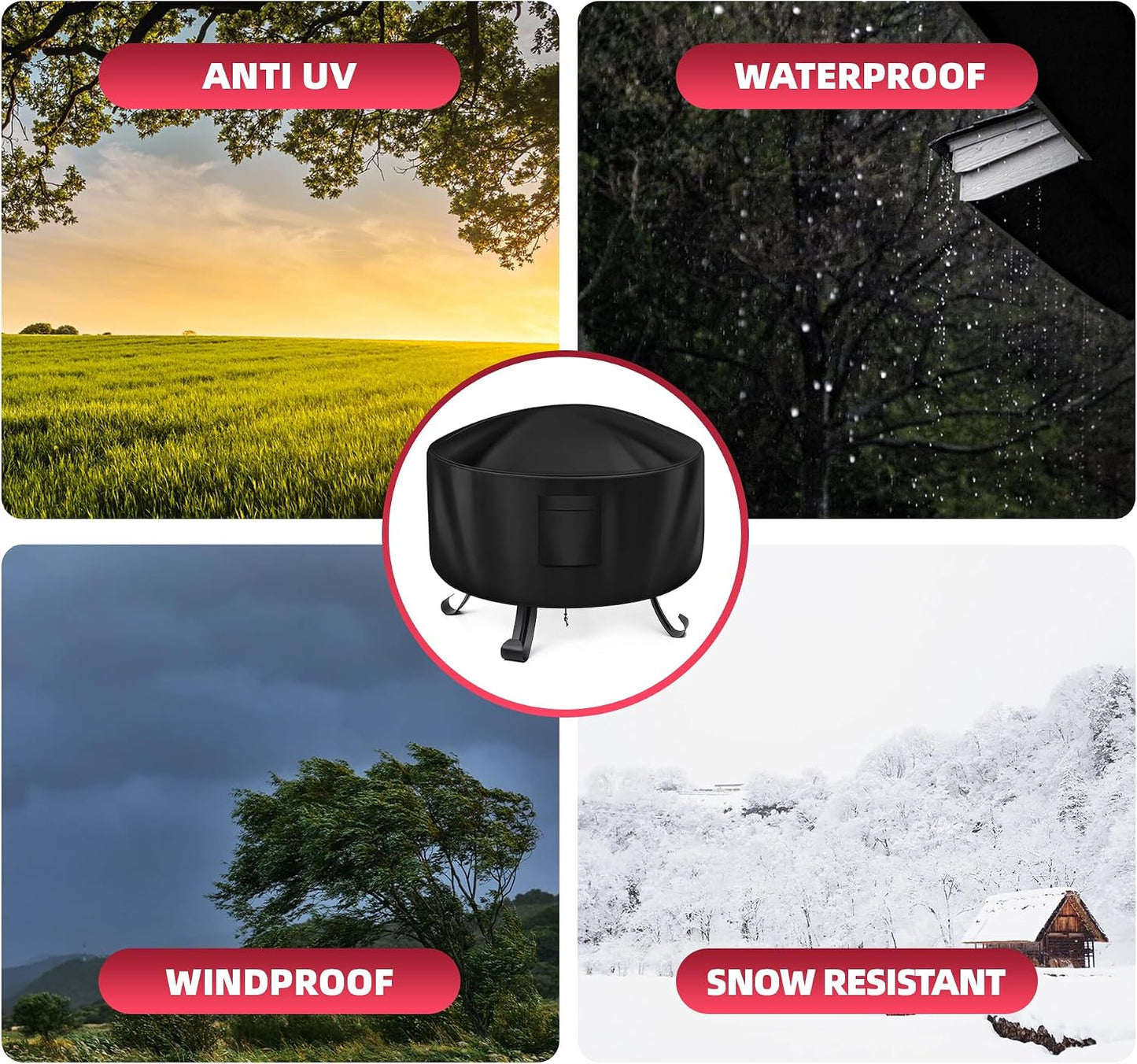 Cubierta chimenea redonda 38" tela Oxford impermeable