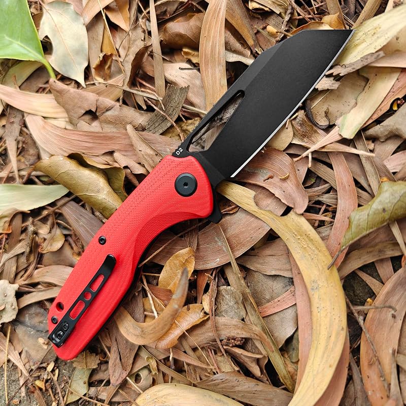 Cuchillo plegable bolsillo hoja inversa bloqueo G10 rojo