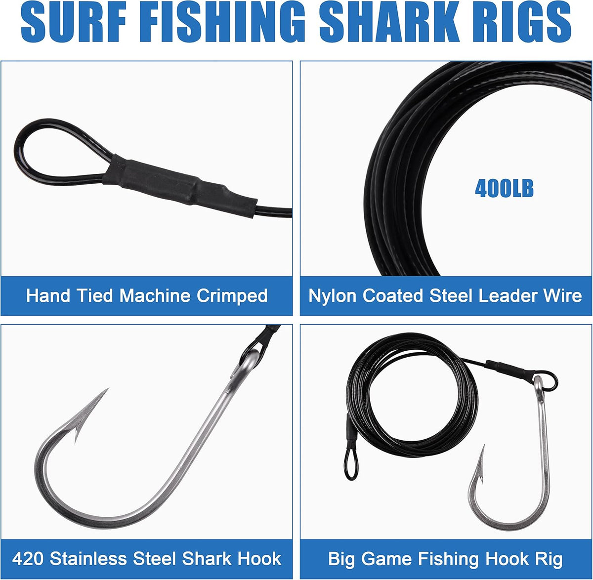 3 Pzas anzuelos acero inox para pesca en mar