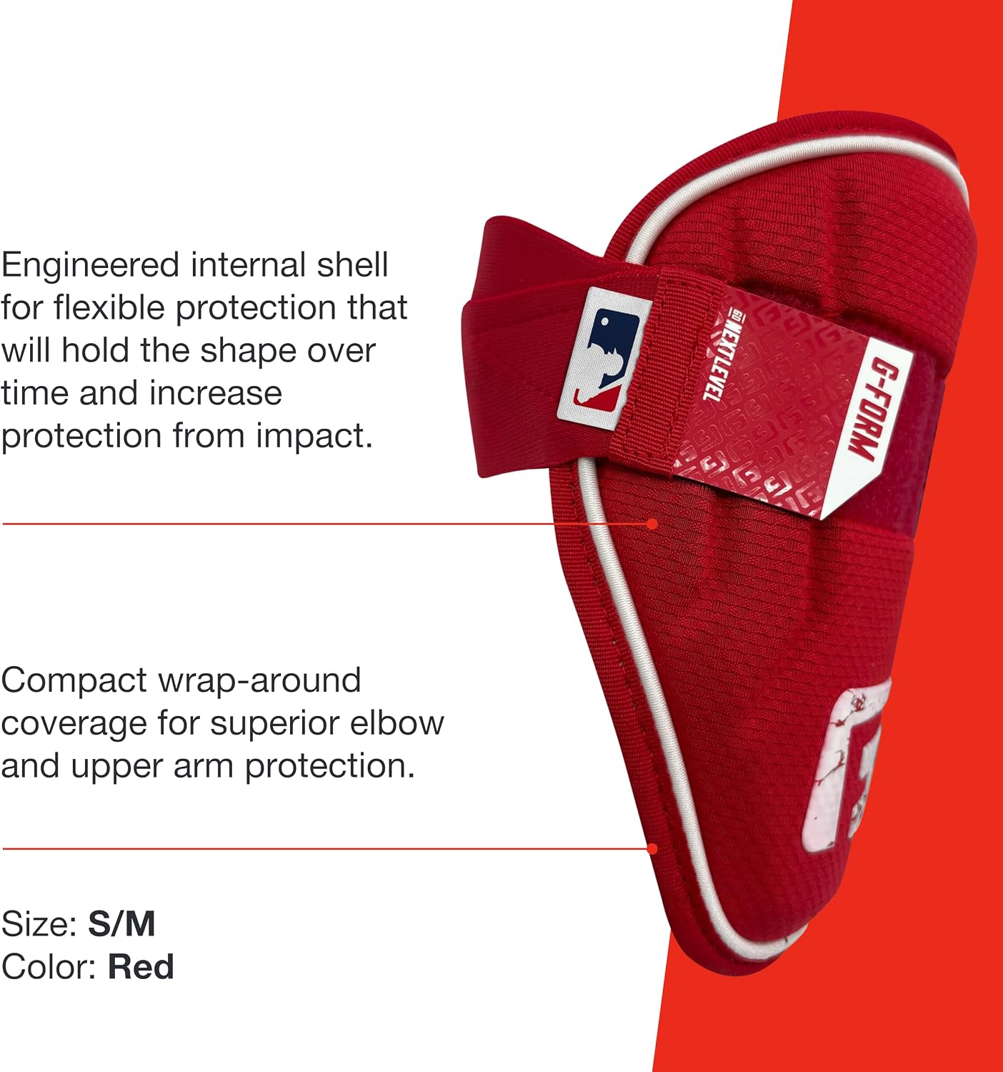 Protector de Codo para Béisbol MLB de Plástico Resistente