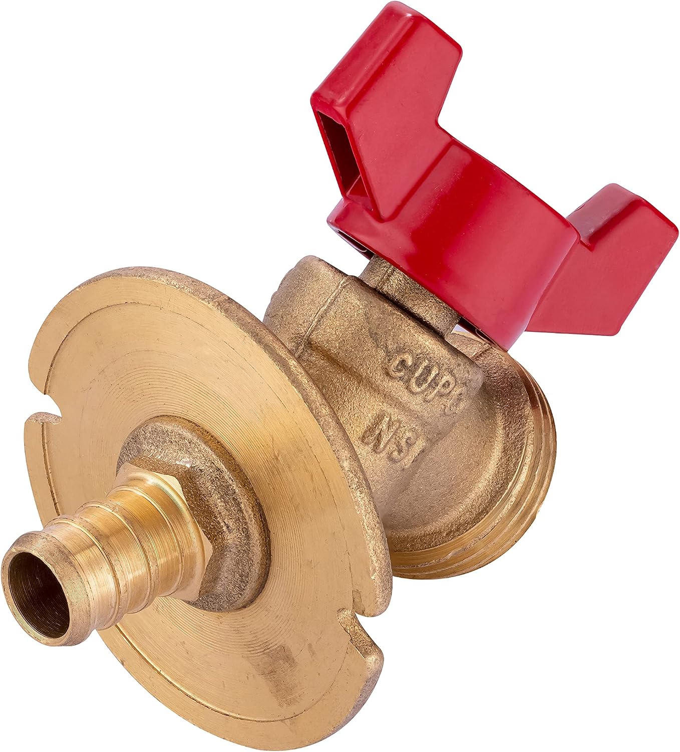 Válvula 1/4 vuelta con llave manguera brida 1/2 pulg PEX x 3/4 MHT