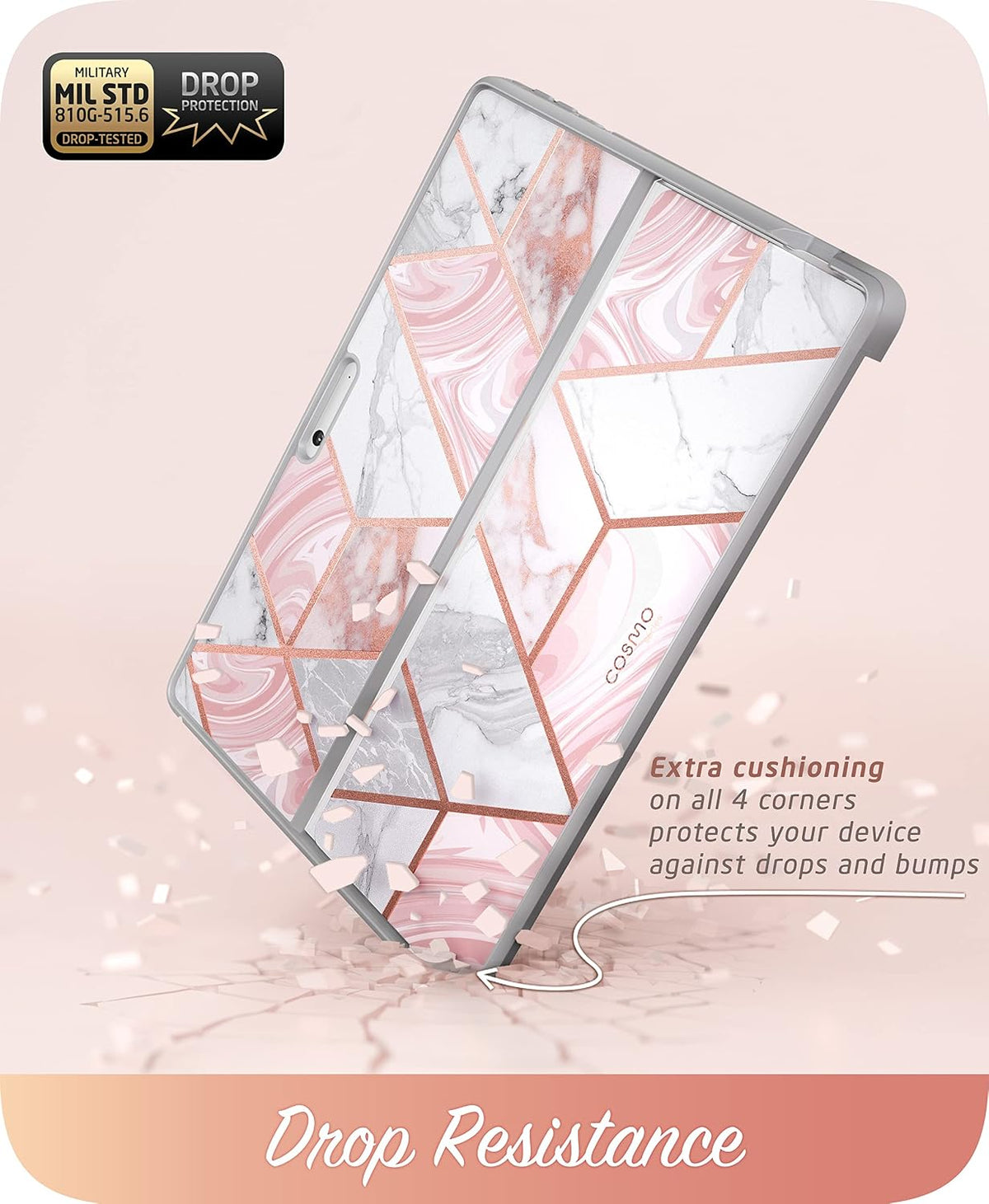 Funda protectora Surface Pro 8 5G rosa mármol delgada