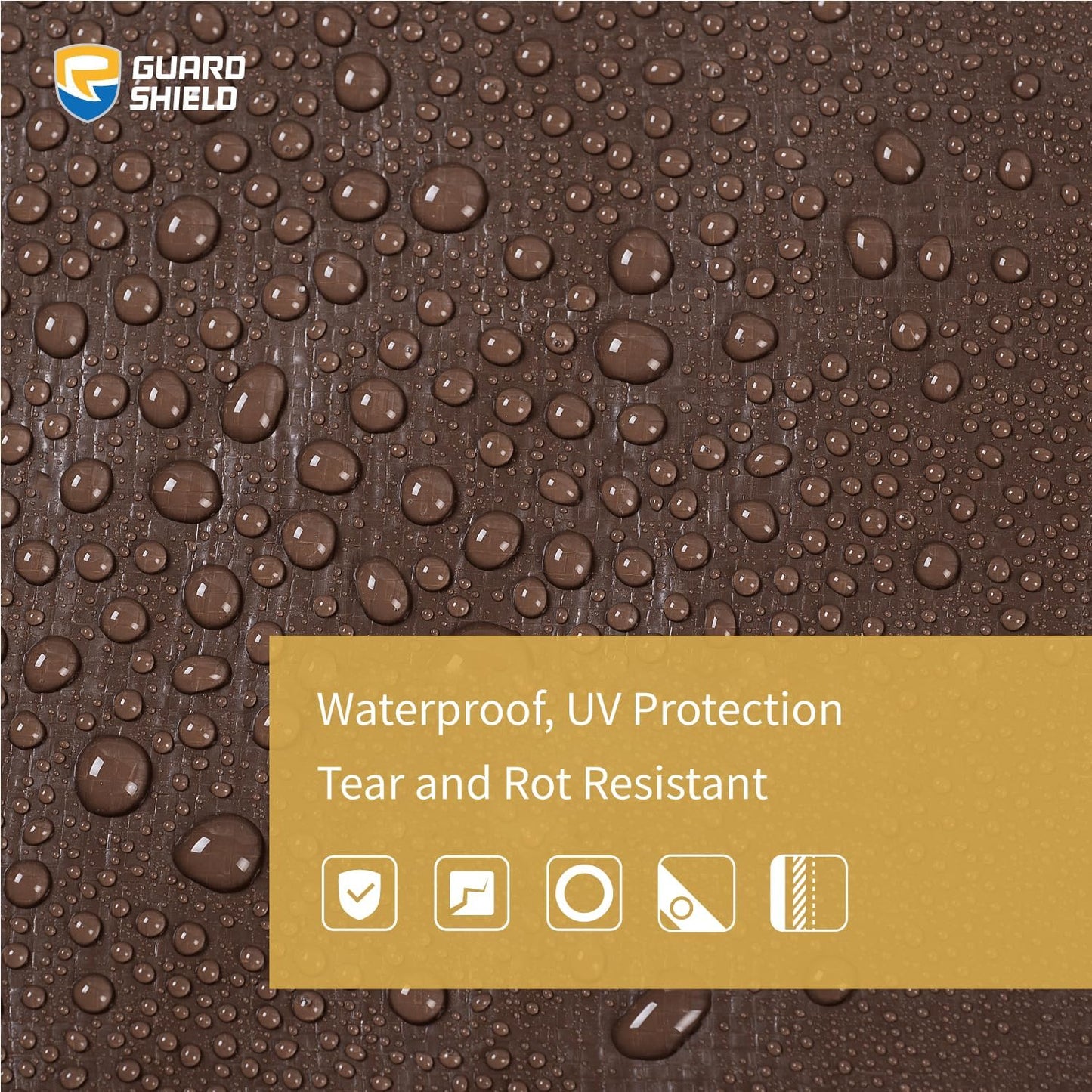 Lona impermeable 10x10ft color marrón plateado