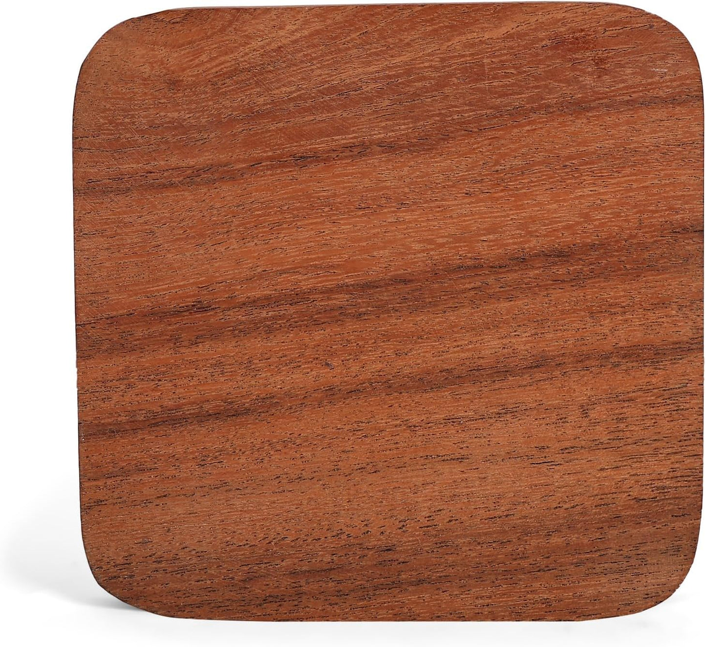 Set 4 Posavasos Acacia con Soporte Hierro Mesa Café