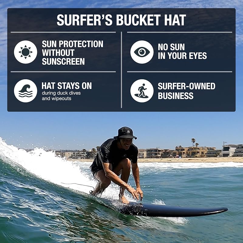 Sombrero pescador surf con correas barbilla protección solar