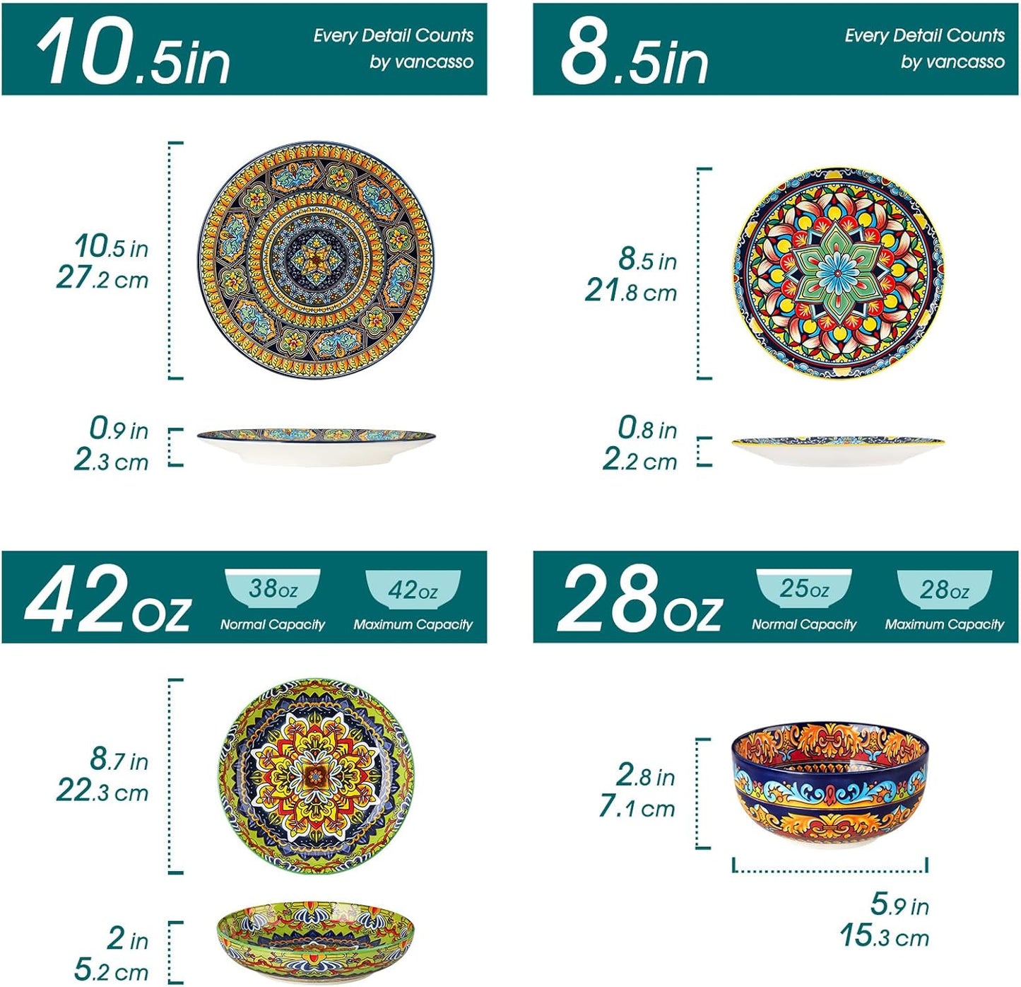Set 24 Pzas Vajilla Porcelana Bohemia Serie KRVI