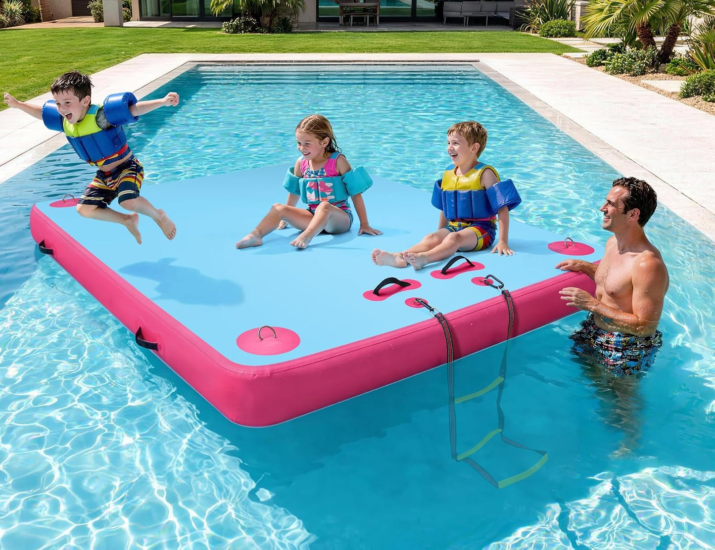 Plataforma flotante inflable antiderrap para adultos