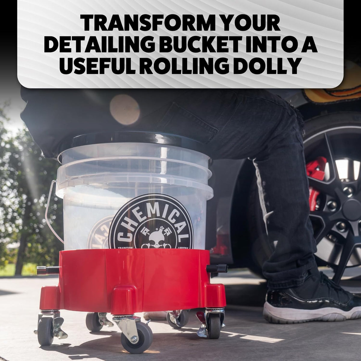 Carrito rodante para cubos 5 ruedas 360° uso garage