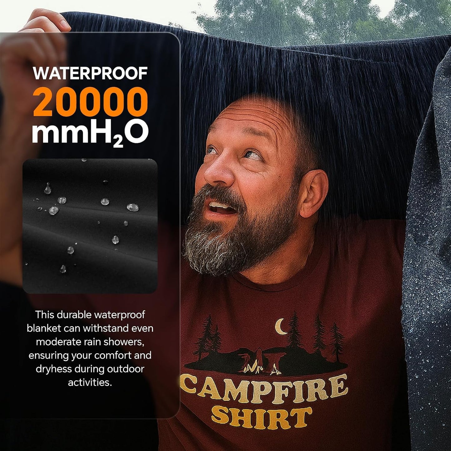 Manta impermeable plegable para camping clima frío 55x80