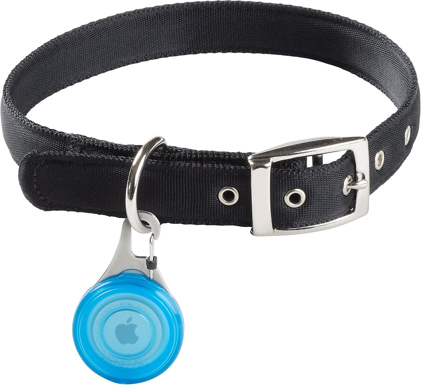 Soporte AirTag para mascotas con mosquetón azul
