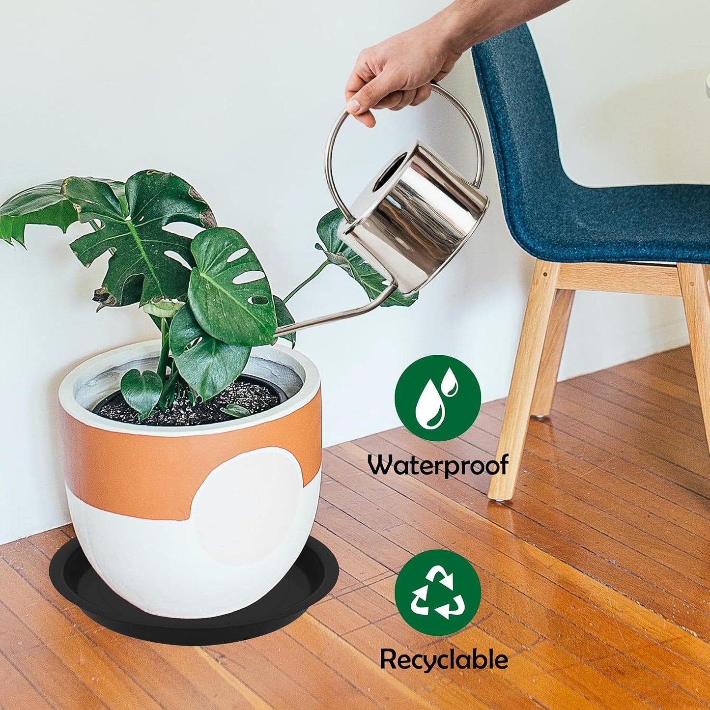 8 Platillos Plástico 16" para Macetas Interiores Exteriores